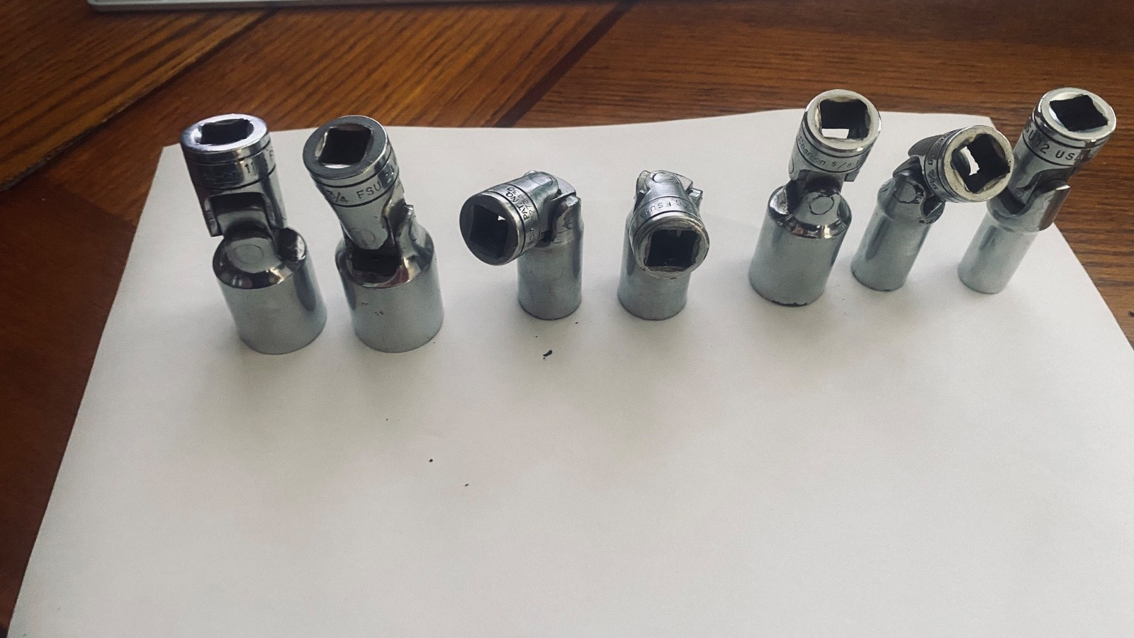 Snap-On 7pc 3/8″ Drive 6-Pt Deep Chrome SAE Swivel Socket Set 3/8-3/4 207FSU