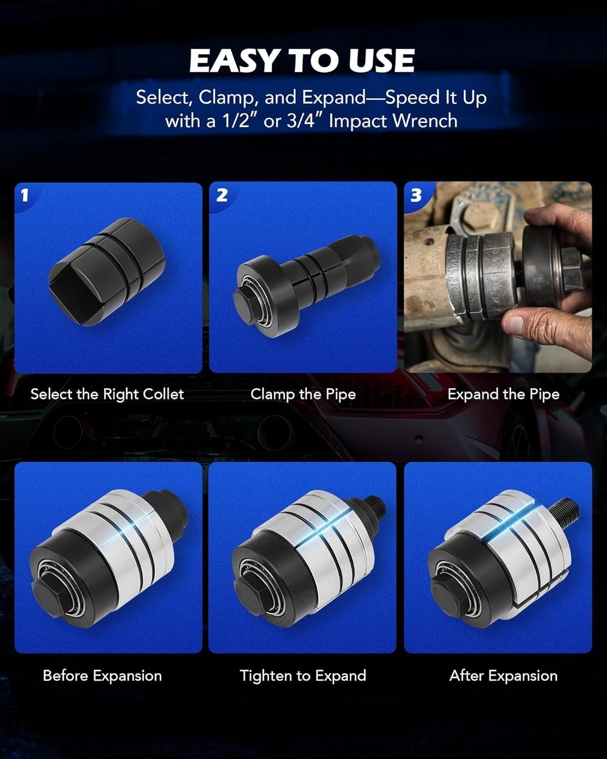 Portable Exhaust Pipe Expander with Storage Case – DIY & Professional Use
