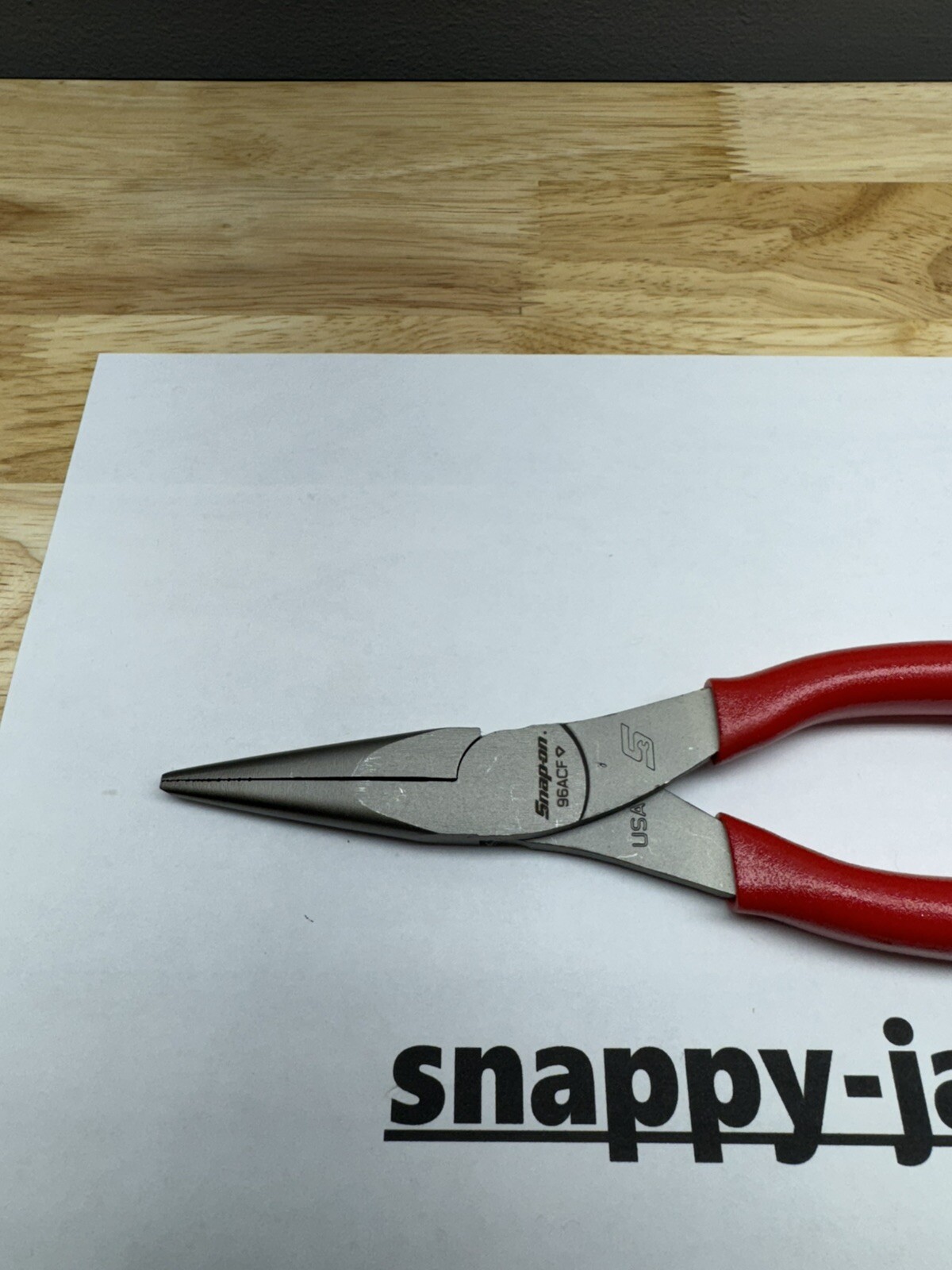 Snap-on Tools USA NEW RED 8″ Talon Soft Grip Needle Nose Pliers 96ACF