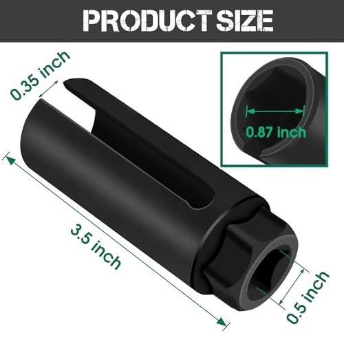 Oxygen Sensor Socket 22mm 7/8 in, 1/2 in Drive O2 Sensor Removal Tool, Heavy-…