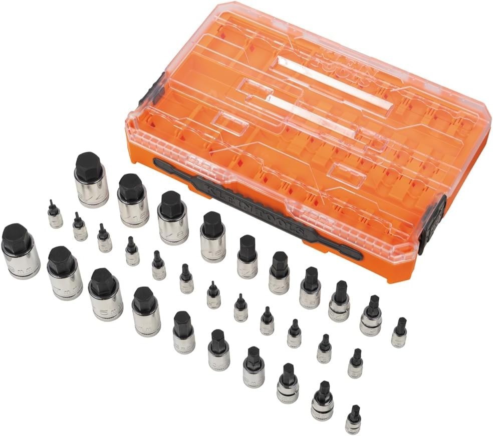 Klein Tools 32-Pc Hex Bit Socket Set, SAE & Metric with MODbox Case