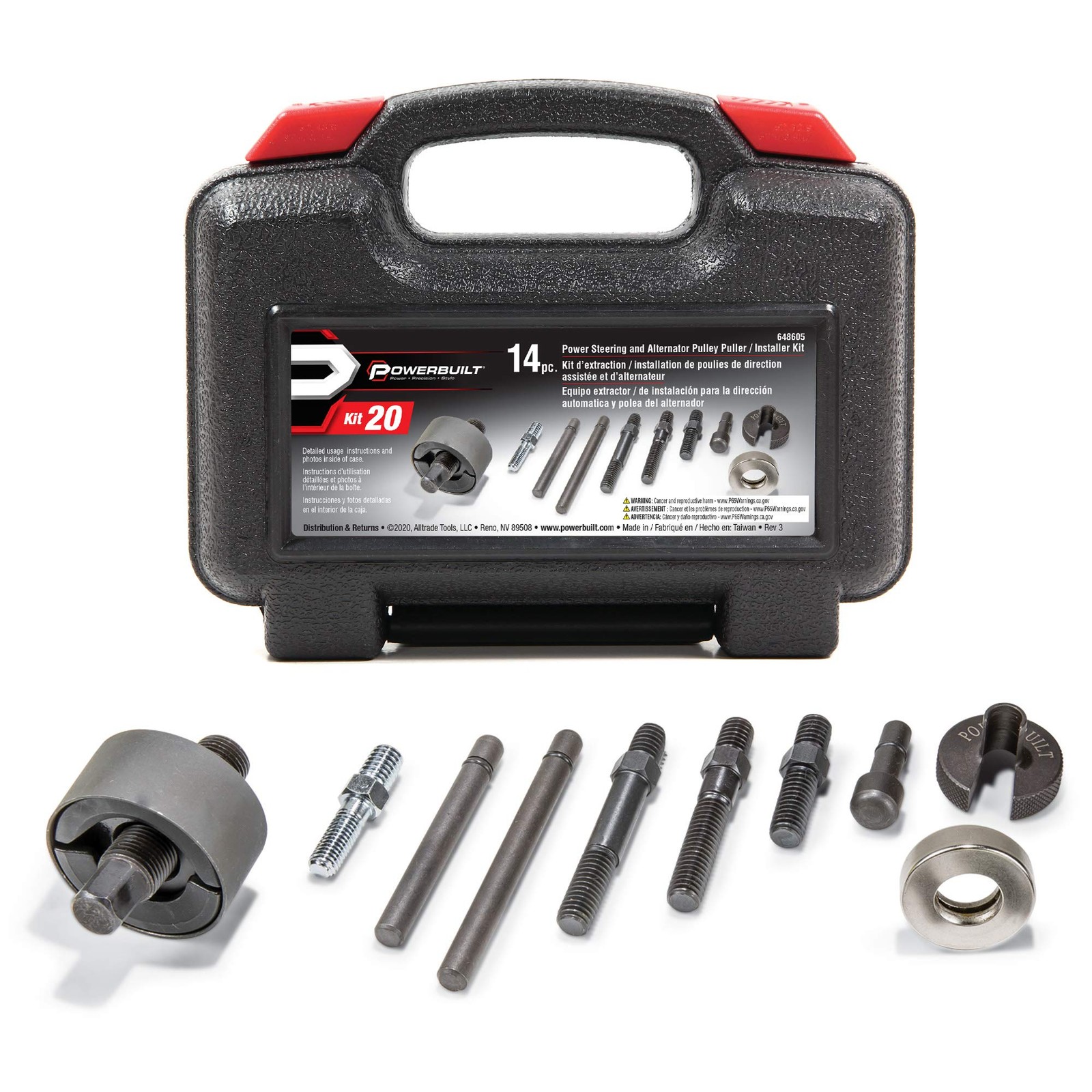 Powerbuilt Power Steering and Alternator Pulley Remove and Install Tool Set,