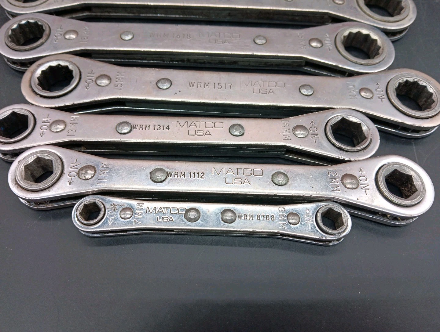 MATCO 6 PIECE Metric Ratcheting Box End Wrenches 7-8mm & 11-21mm *No 9-10mm