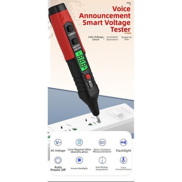 Pocket Size Nighttime Inspection Inductive Voltage Tester For Electricians
