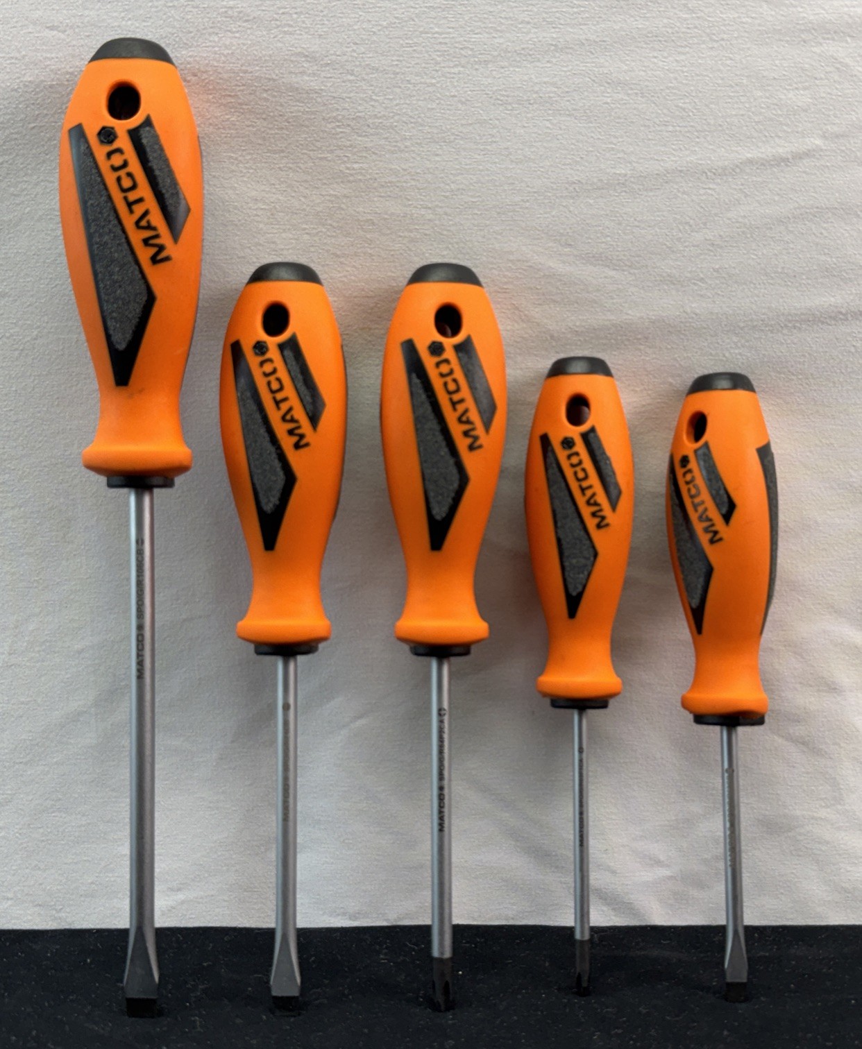 Matco 5 Pc Top Torque II Premium Orange Screwdriver Set Nice See pics!