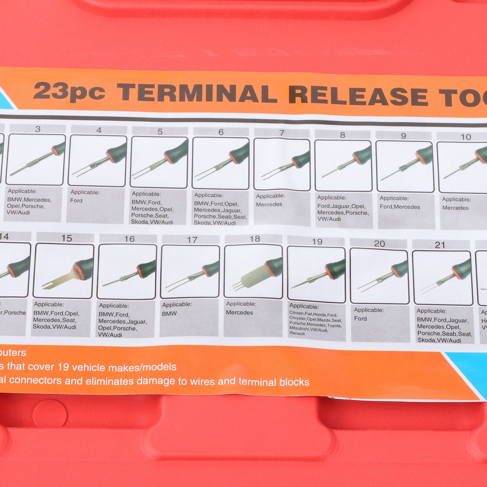 Universal Terminal Release Tool Set Electrical Connector Removal Kit 23pcs