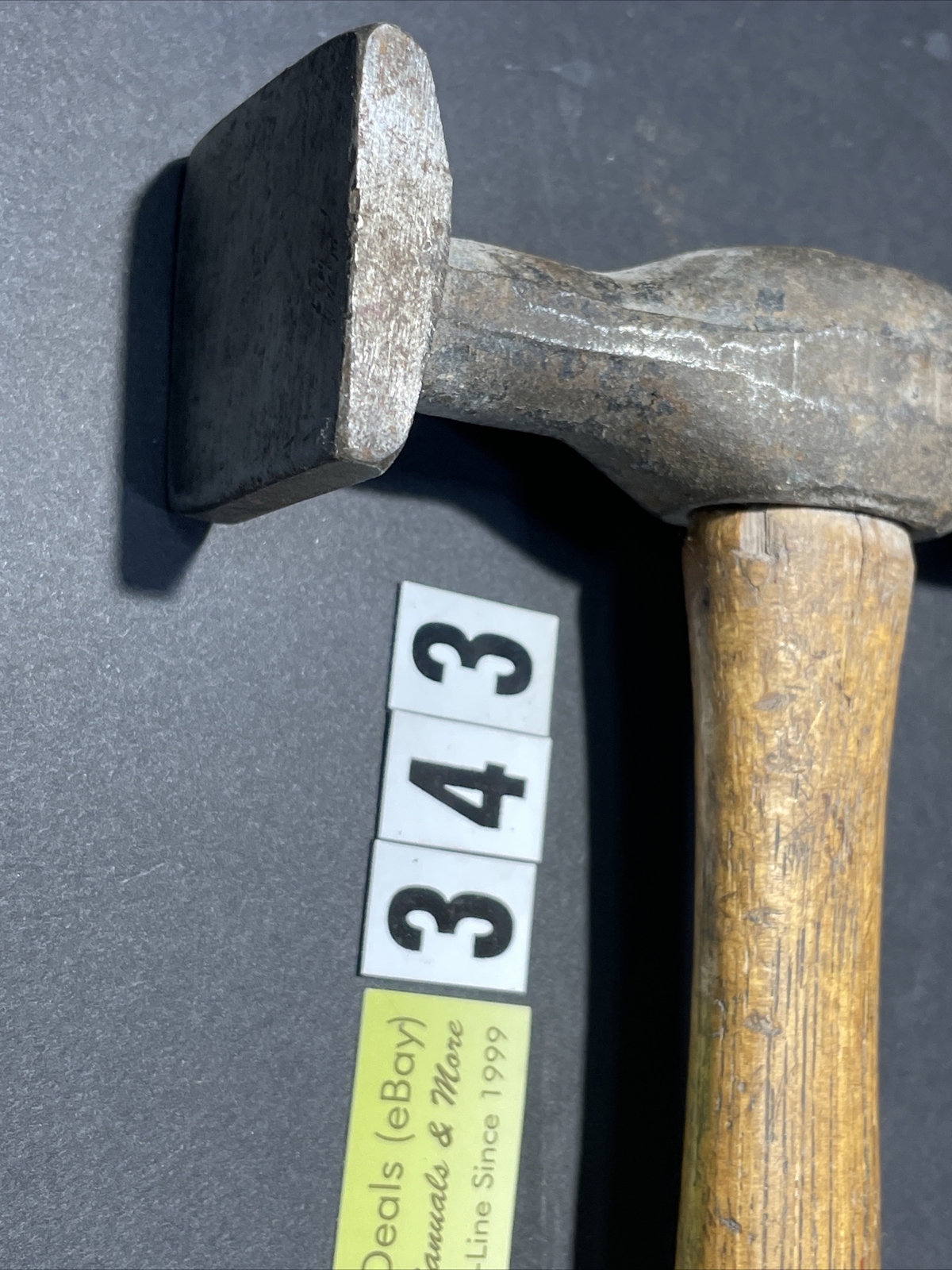 Vintage Auto Body Hammer, Wood Handle, 12-3/16″ Tall X 4-15/16″ Wide Head, #343