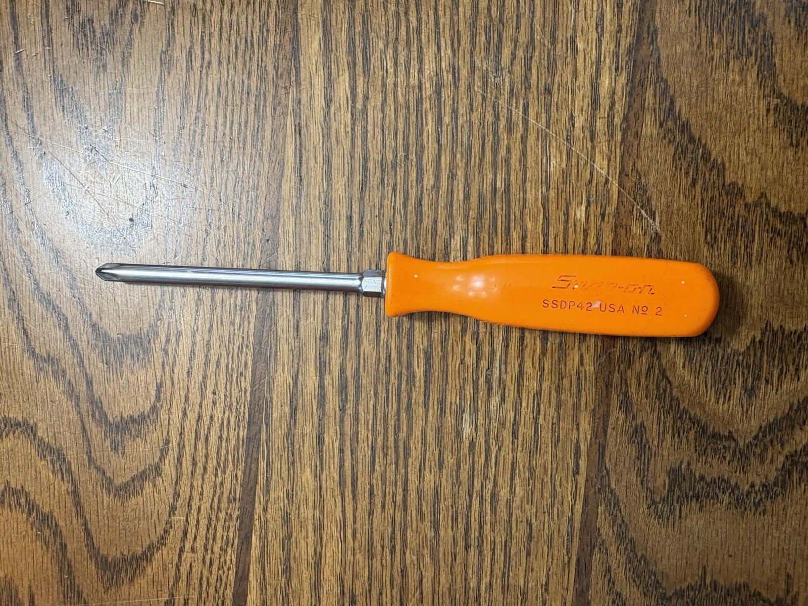 Vintage Snap-on Tools USA No. 2 SDDP42 Orange Handle Head Phillips Screwdriver