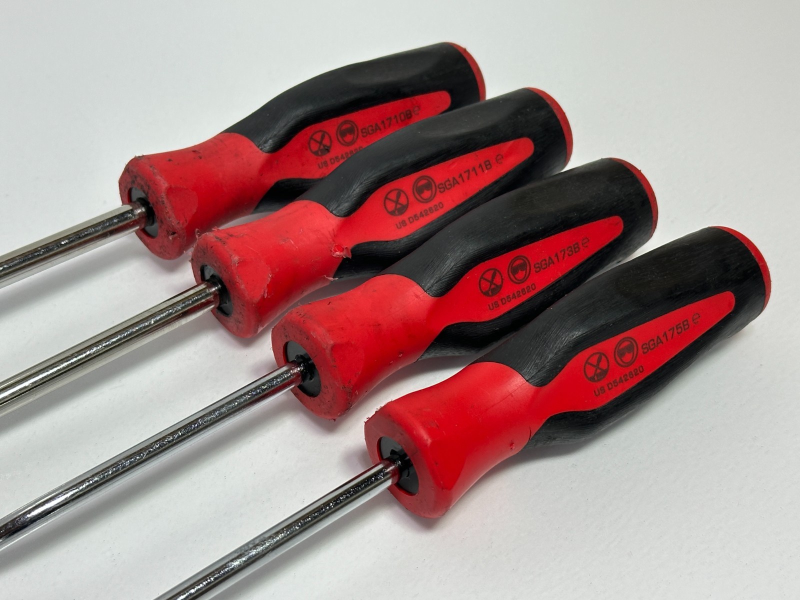 🇺🇸 Snap On Tools USA 4pc Red Soft Grip Radiator Hose Pick Set, Long & Regular