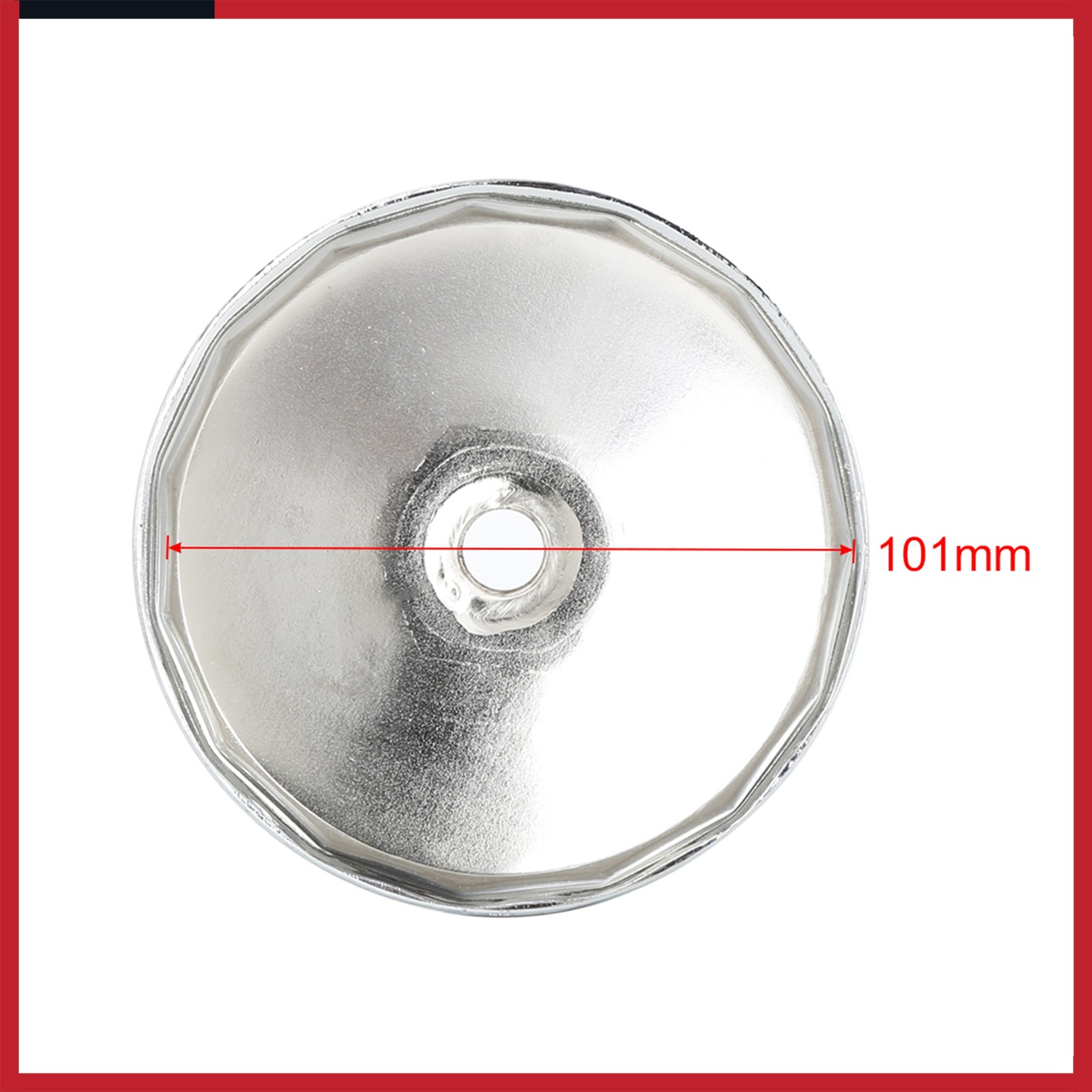 101 mm 15 Flutes Silver Tone Metal Car Oil Filter Cap Wrench Socket Remover Tool