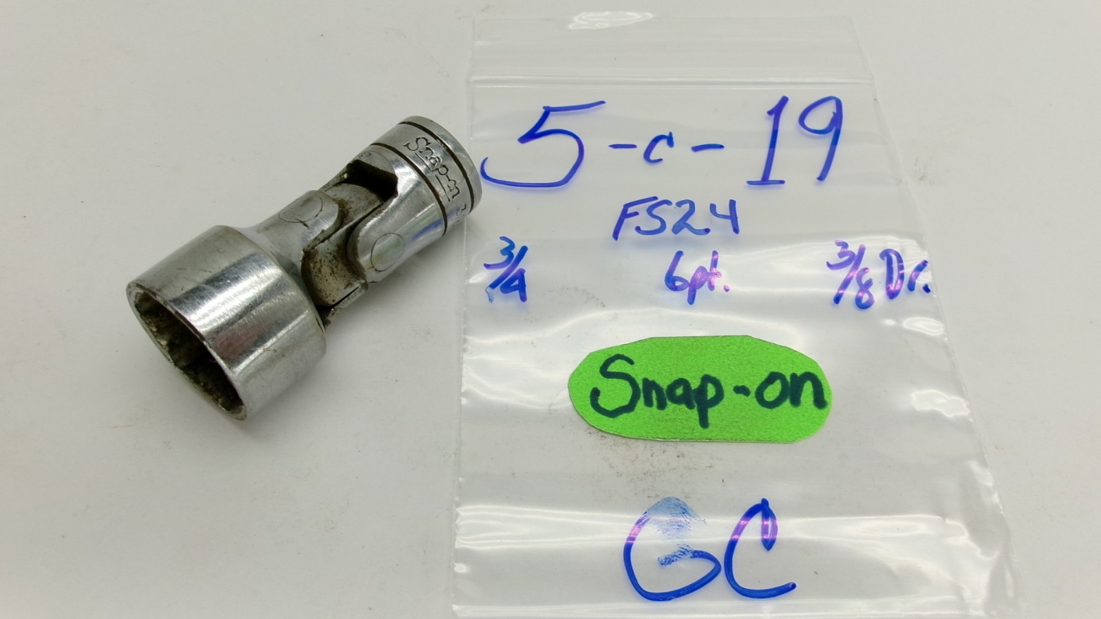 Snap-on tools USA 3/8 drive 3/4″ SAE 6 point Swivel Socket FS24
