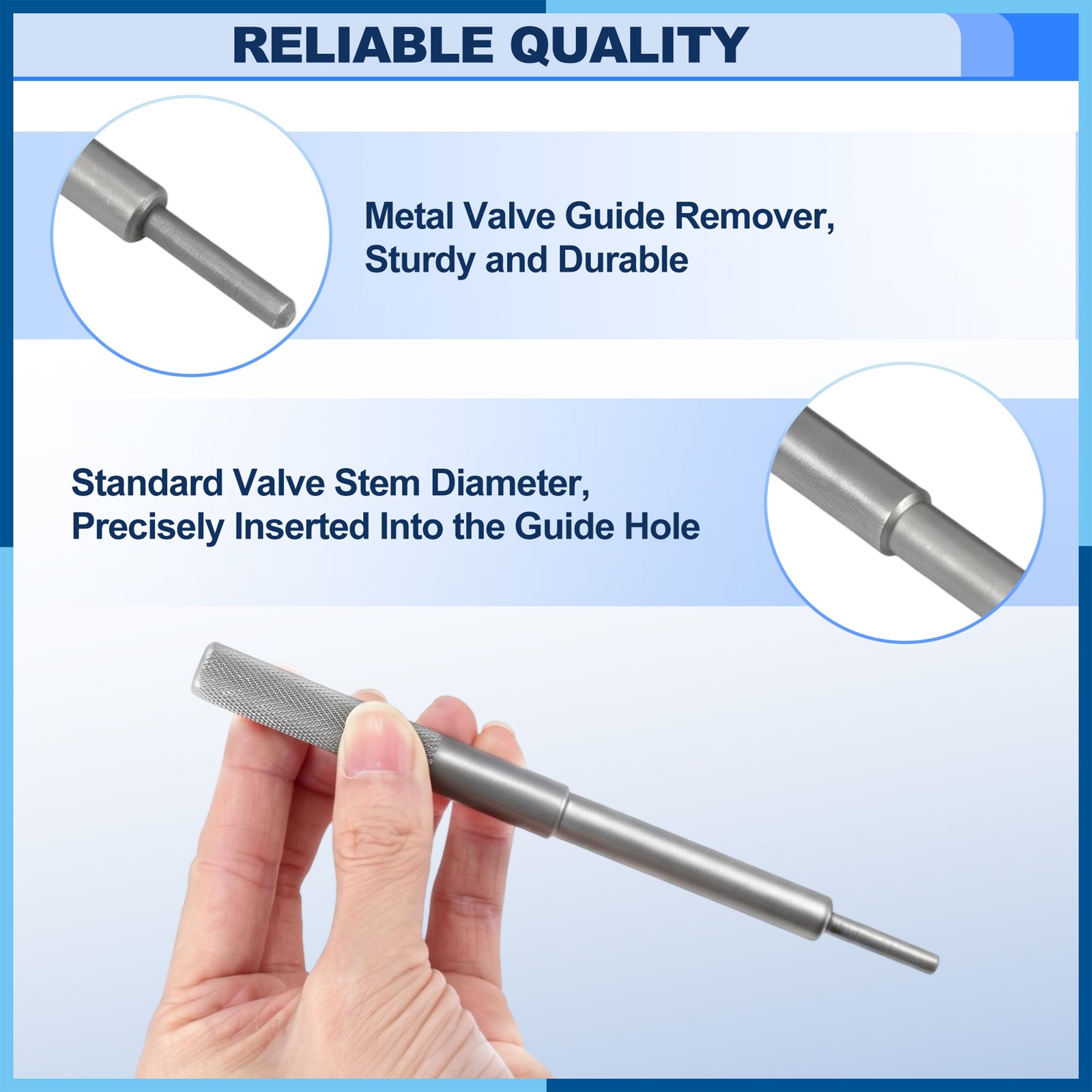 2Pcs Black Universal Engine Valve Guide Remover Installer Repair Tool 6.9/6.5in