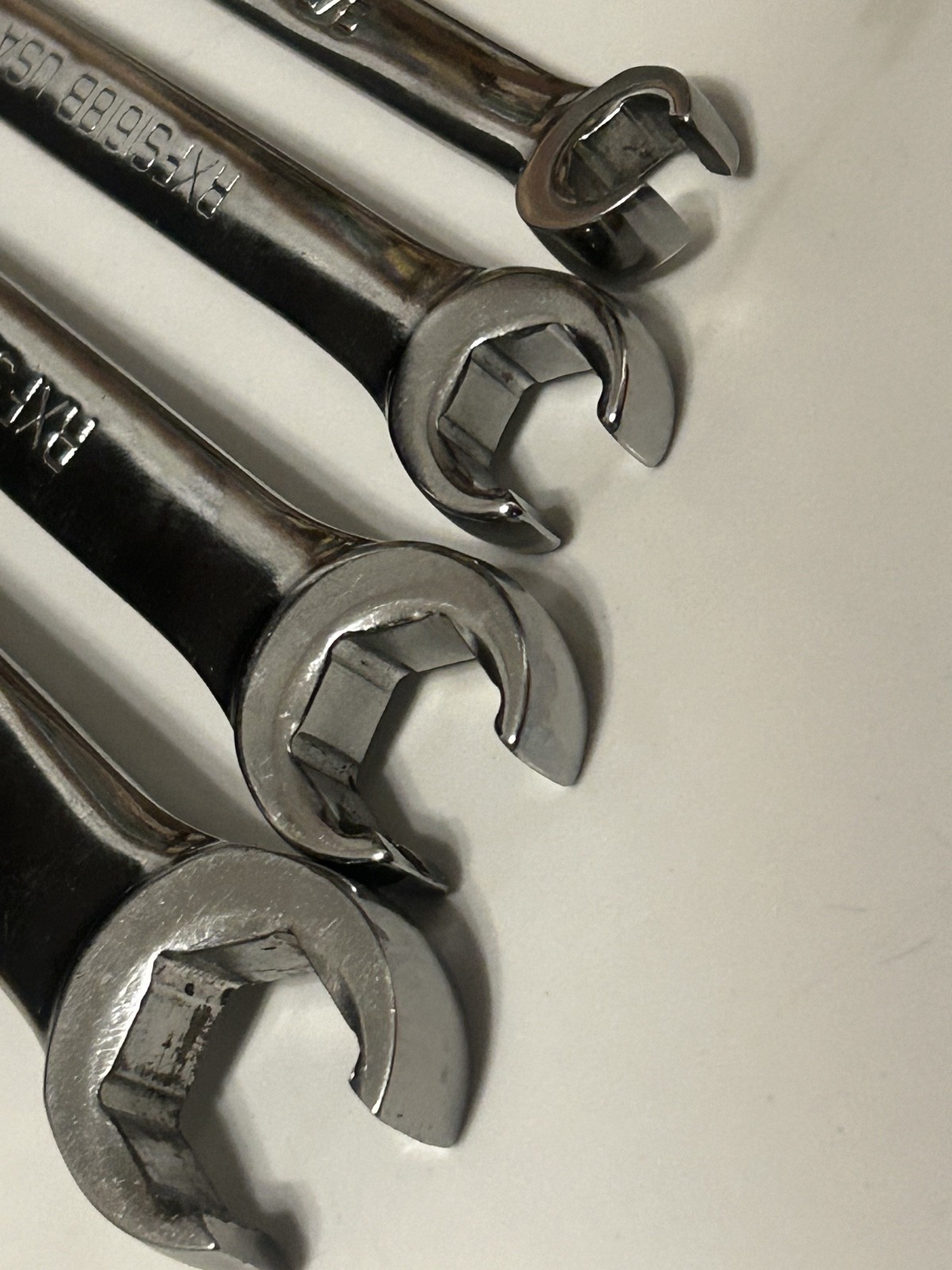Snap-on 4 pc 6 Point SAE Flank Dr. Double End Flare Nut Wrench Set 3/8″-1″