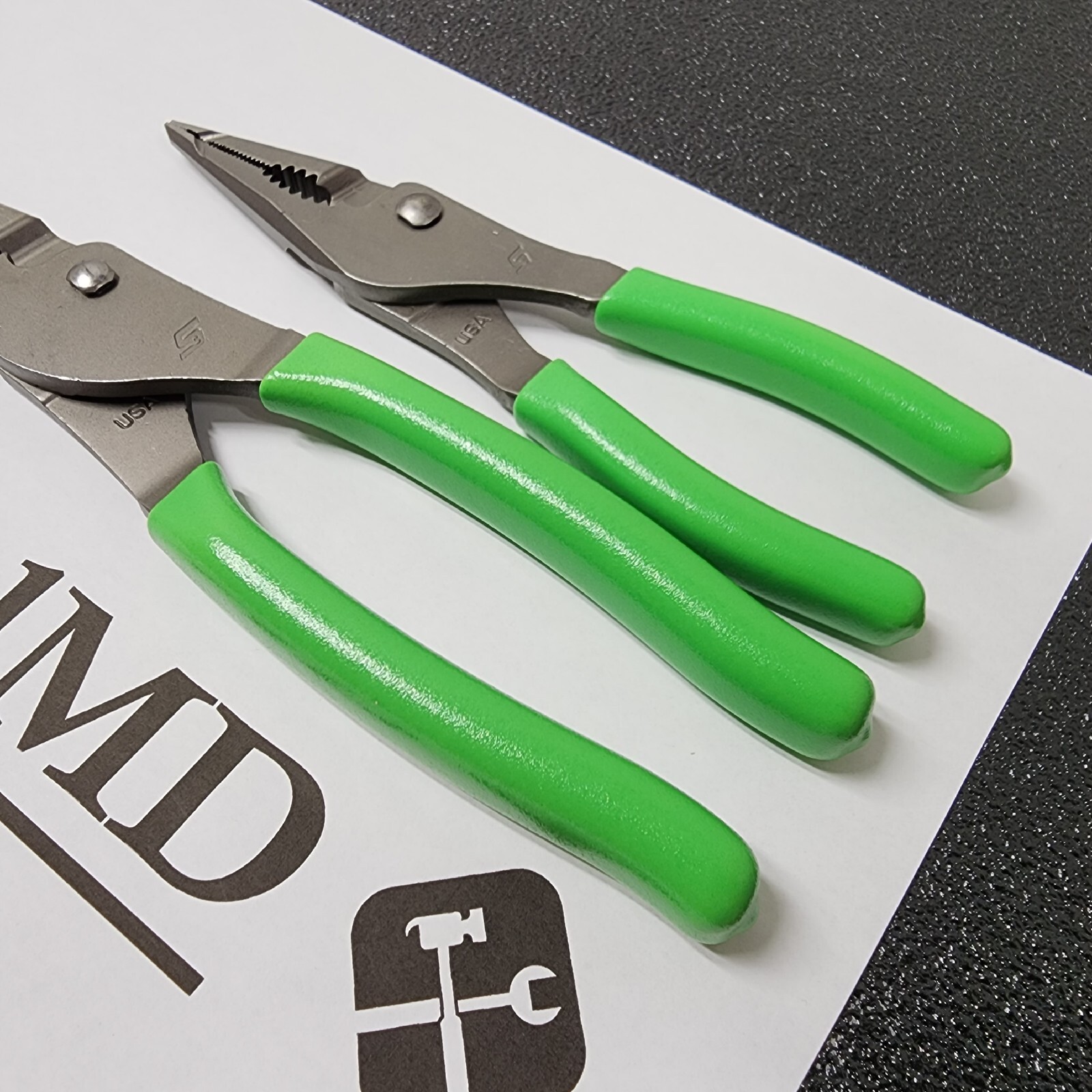 Snap-on Tools NEW 2pc GREEN 7″ & 9″ Long Nose Slip Joint Pliers LN46ACF LN47ACF