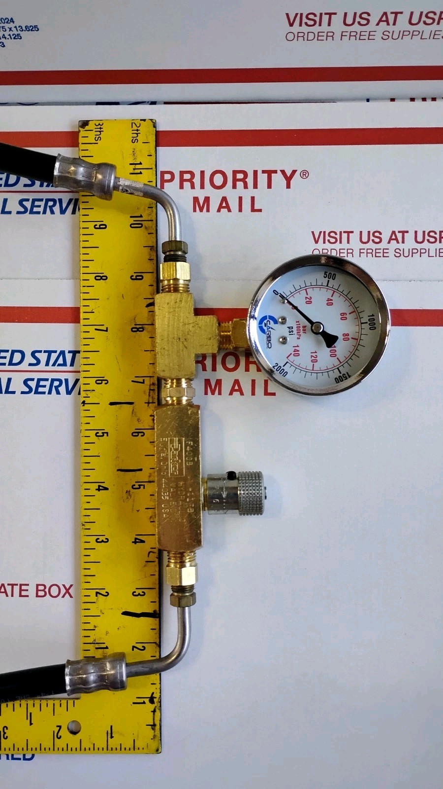 MERCURY MERCRUISER 38053A05 Power Steering Rack Test GAUGE KIT TESTED GOOD USA