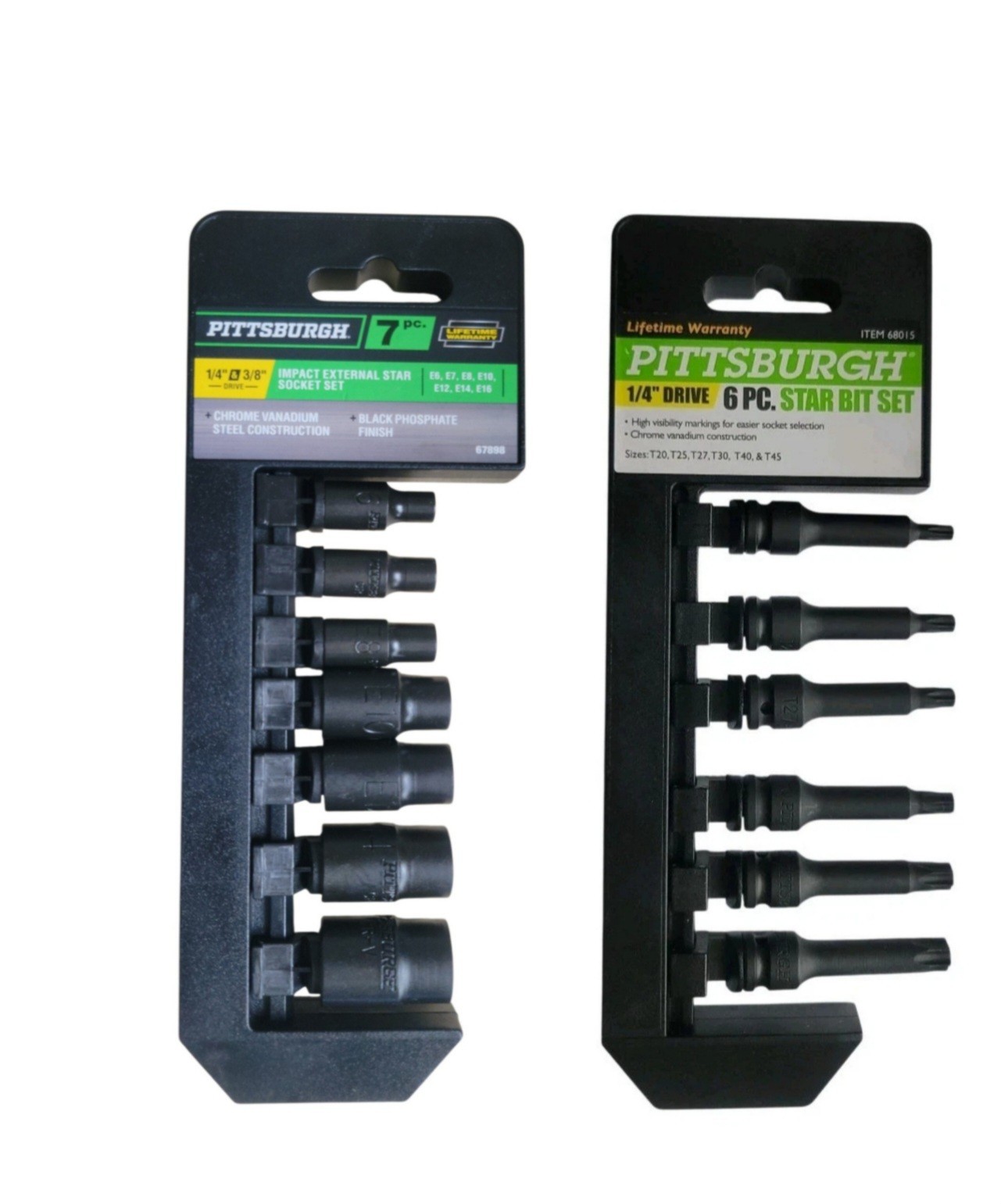 PITTSBURGH 1/4 in Drive Star Bit Socket 6pc/ 1/4 in., 3/8 in. Dr Impact E Socket