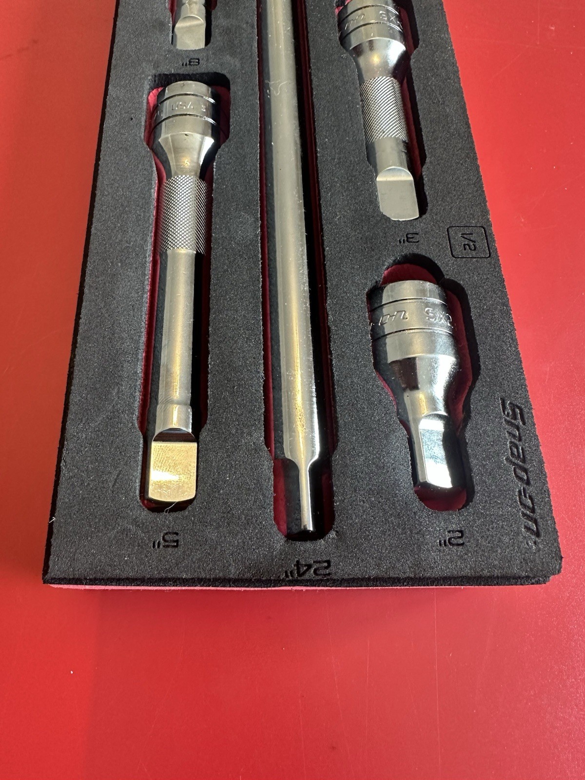 Snap On 9 pc 1/2 Drive Knurled Extension Accessory Set with PRO-FI Organization.