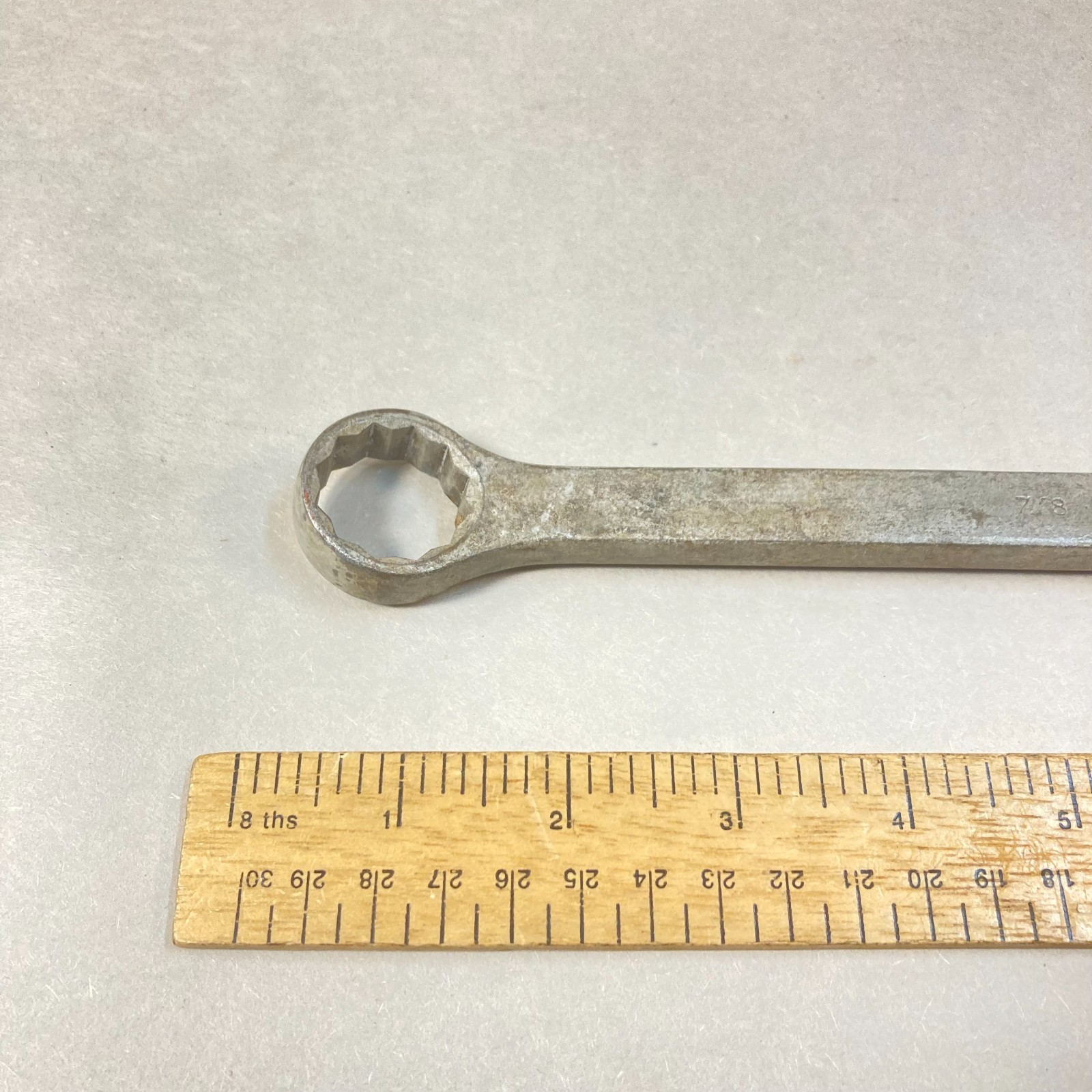 Vintage Plomb Wrench Box End 7/8″-3/4″ Flat Shaft 12 Point WF-83 USA