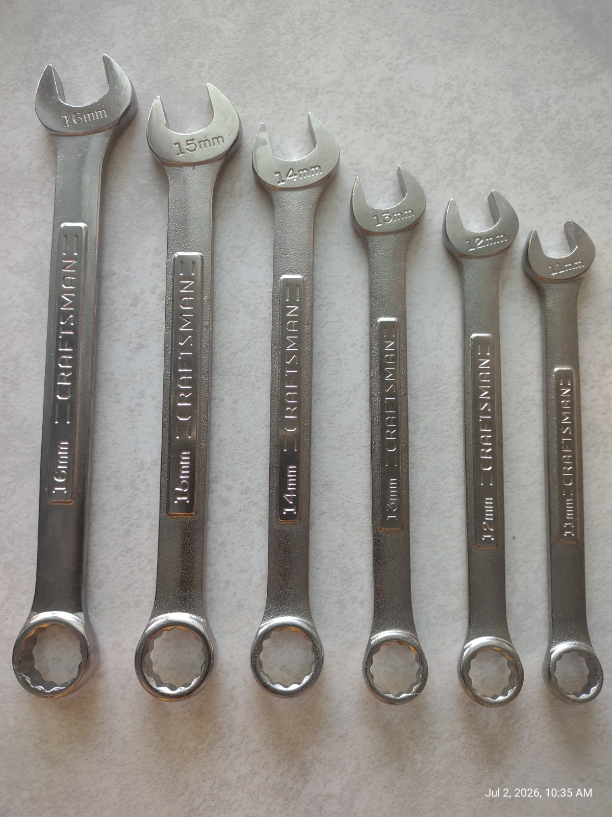 6pc Vintage Craftsman Metric Combination Wrench Lot 11mm-16mm VA Made In USA