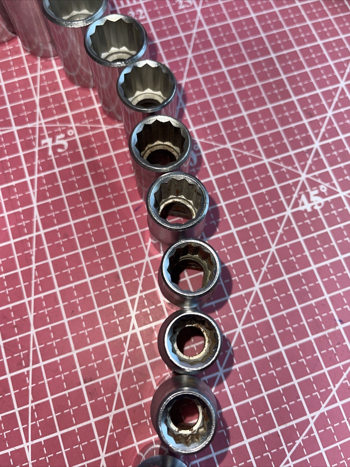 Wilde USA 23 Piece 10 – 32 MM Metric 1/2 drive 12 Point socket Set Easco KD Rare