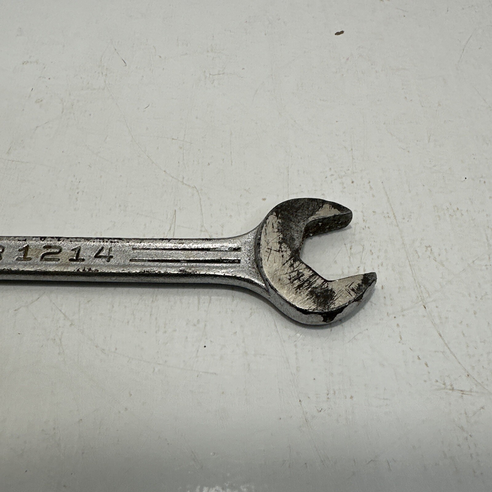Mac Tools DR1214 3/8″-7/16″ Chrome Open End Wrench Worn USA GUC See Pictures