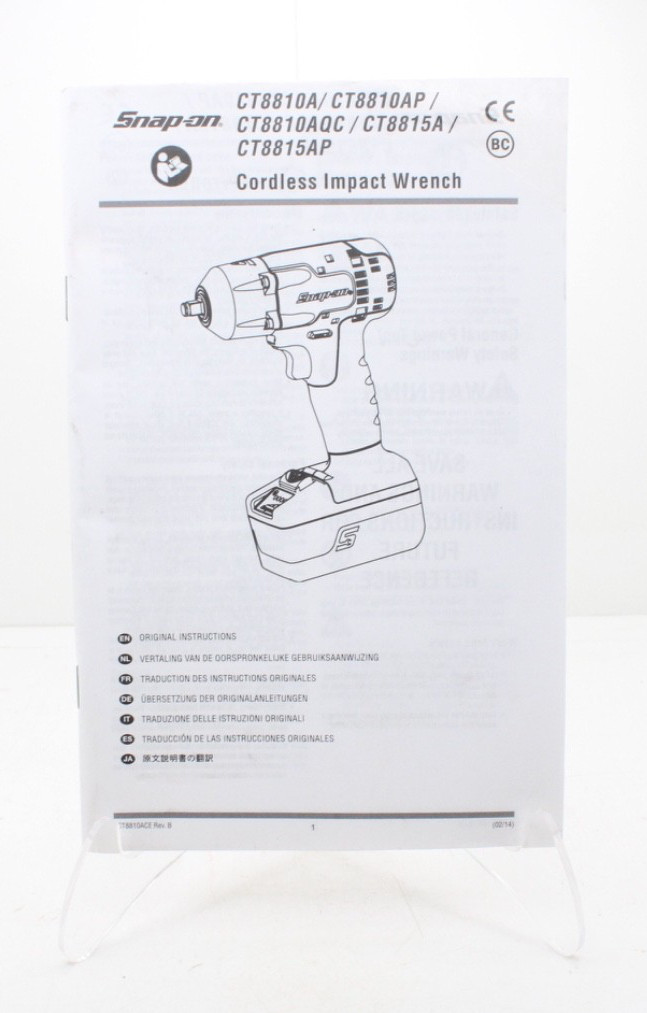 Snap-on ZCT8810ACE Manual Cordless Impact Wrench See Description Original USA