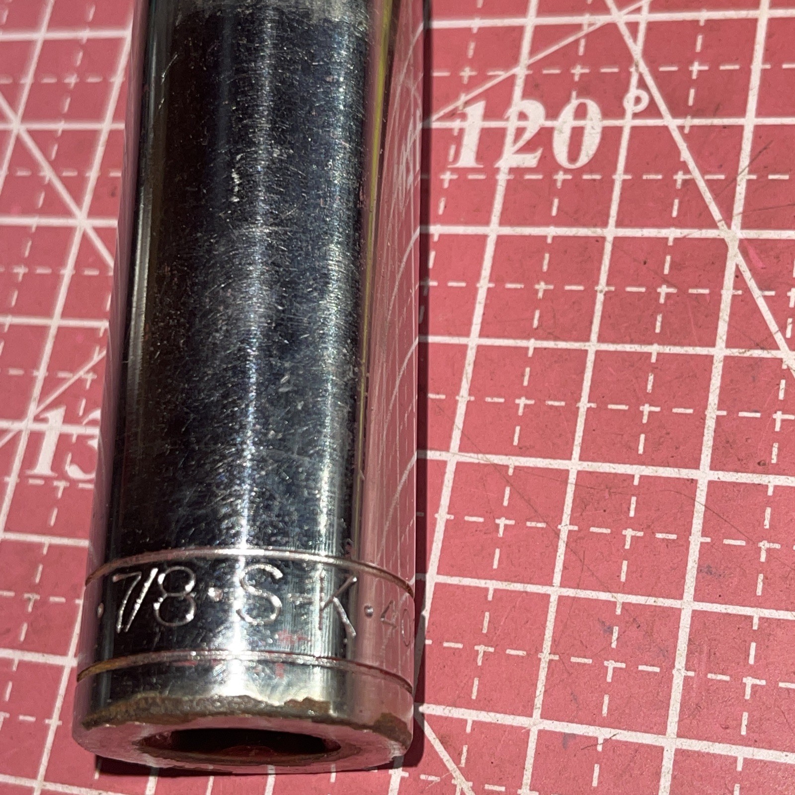 S-K USA 40828 7/8 In SAE 1/2” Drive Deep 12 Point Socket Vintage SK 1/2 7/8”