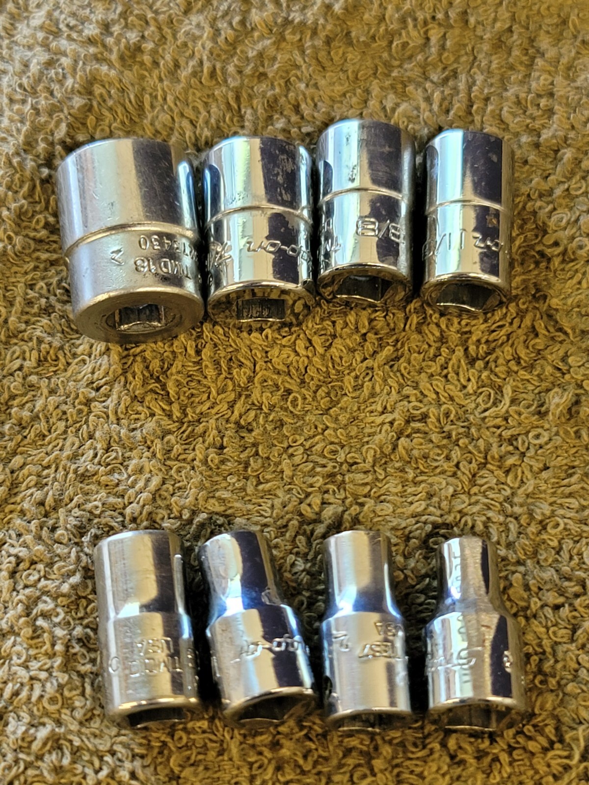 8 Snap-on TMD Socket Set Sae 1/4″ Drive 9/16 7/16 3/8 11/32 5/16 1/4″ 7/32 3/16
