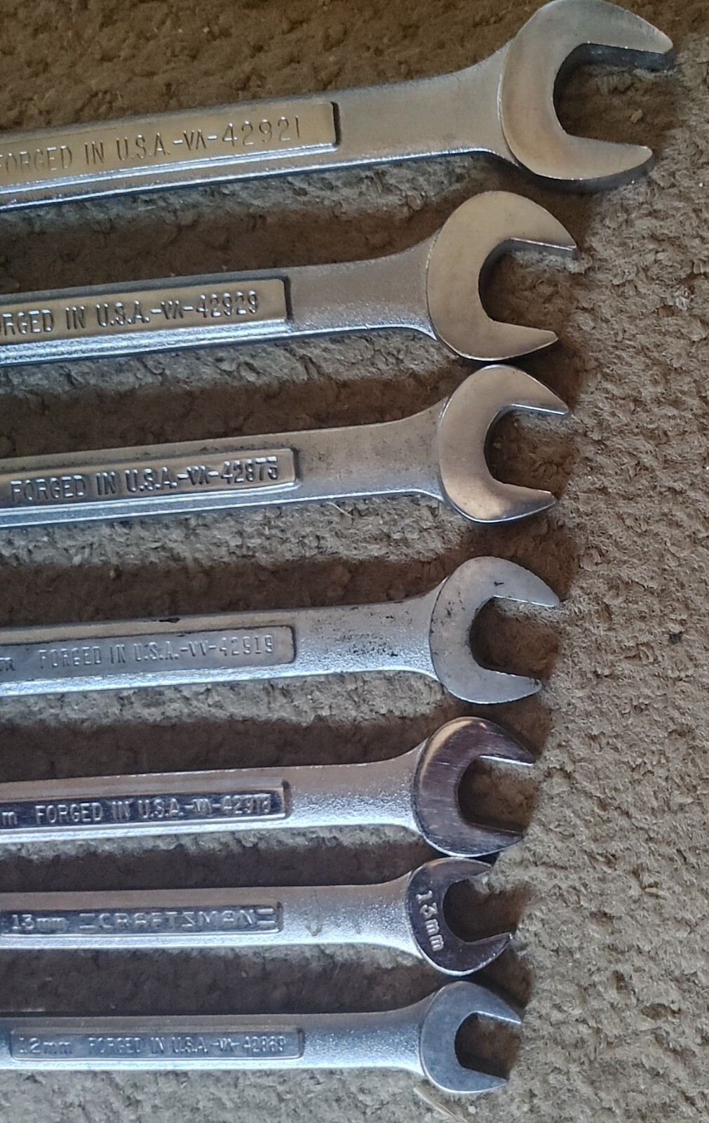 Vintage Craftsman 7 Set 12 Point Combination Wrenches 19mm – 12mm (No 18mm)