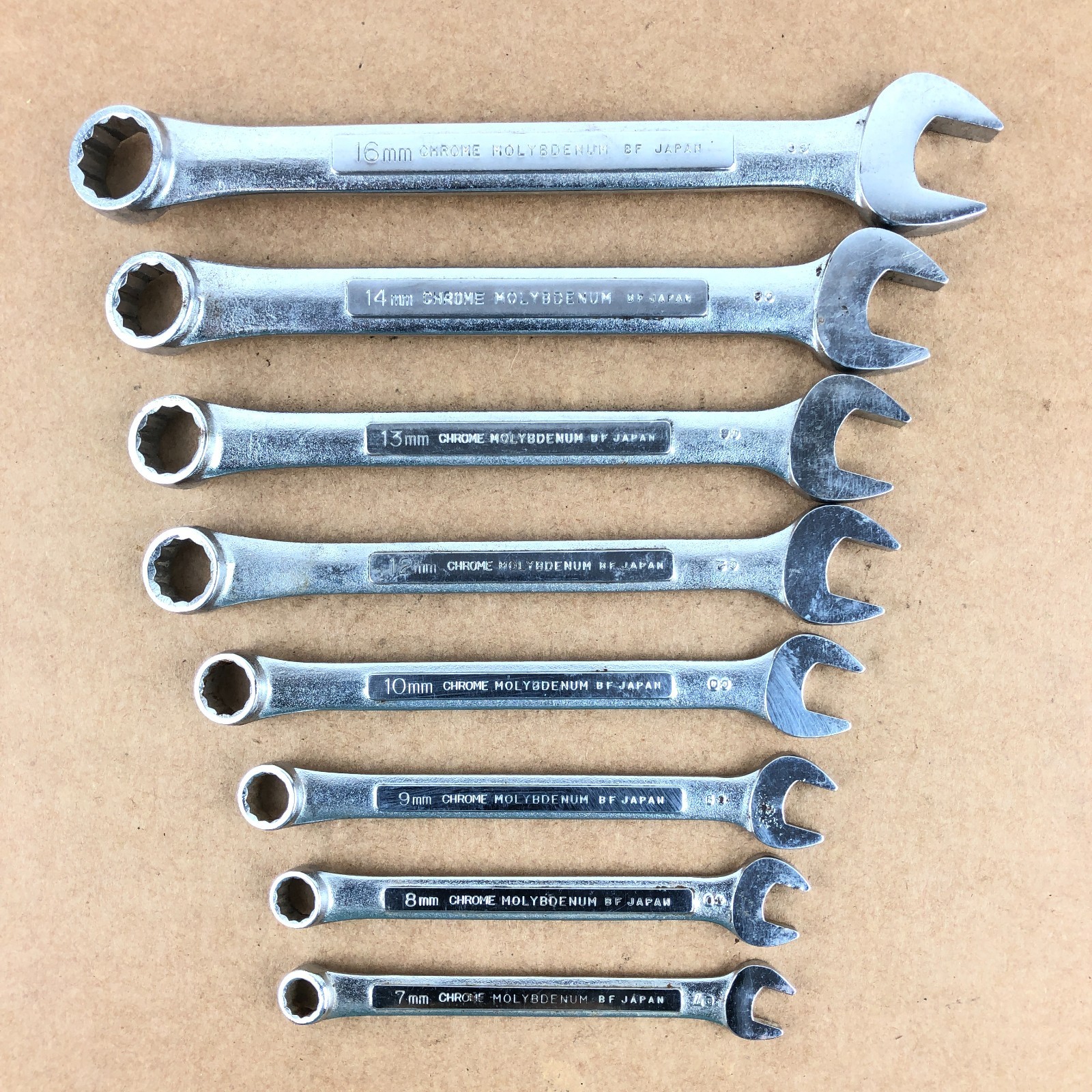 Craftsman Japan 8 Pcs. Combination Wrench Set Molybdenum BF 7mm to 16mm Metric