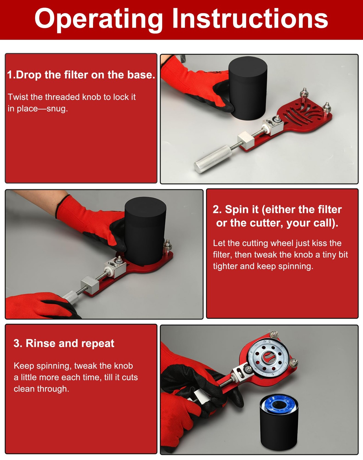 77750 Oil Filter Cutter, Oil Filter cutting tool for Adjustable cut range 23/…