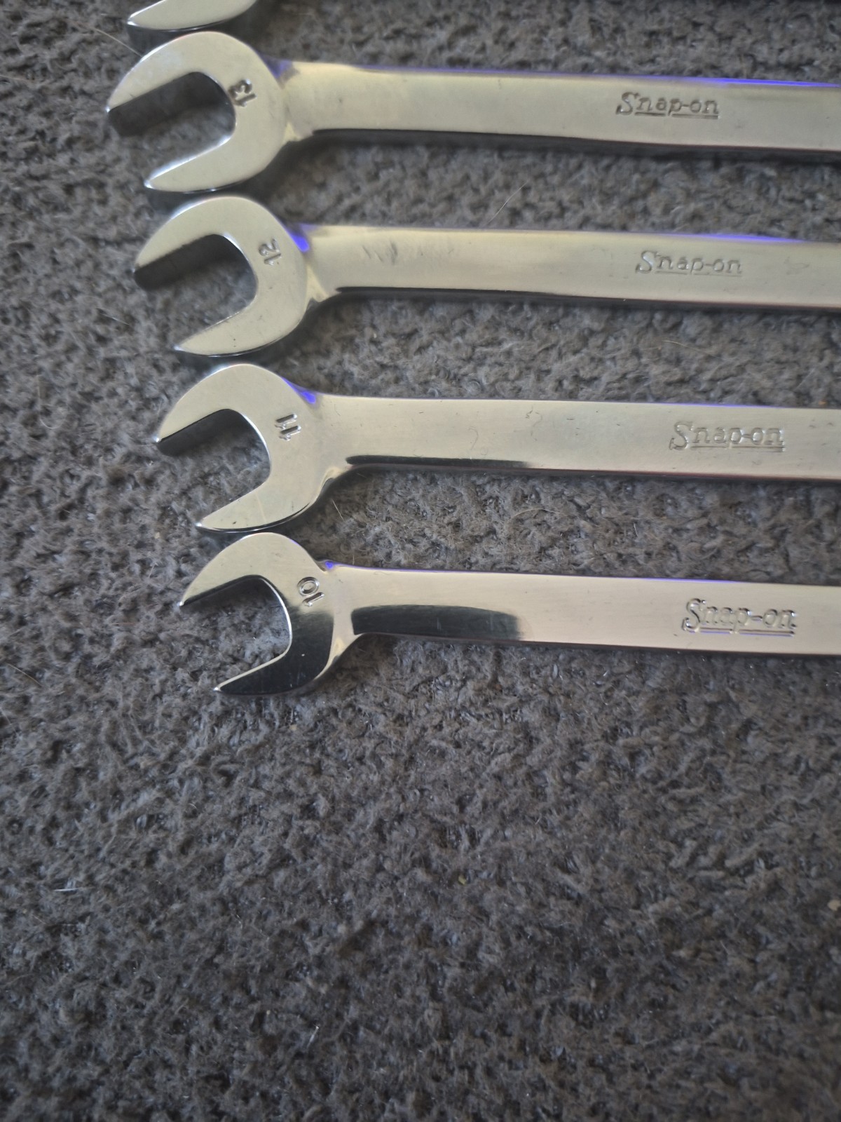 Snap-On 7pc Metric 30°/ 60° Four-Way Angle Open-End Wrench Set (10-15 and 17)(A)