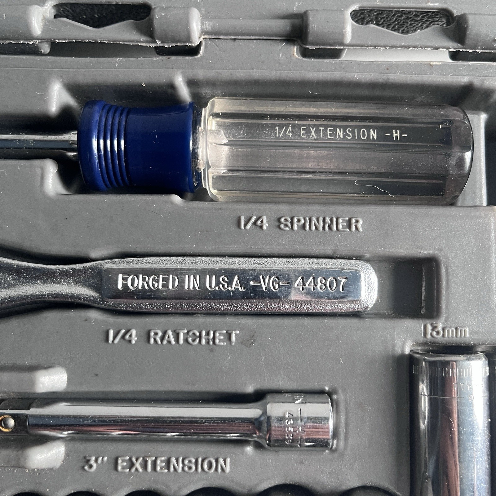 Vtg Craftsman USA 1/4″ Drive 6 Point METRIC Socket Set 34795 G Series