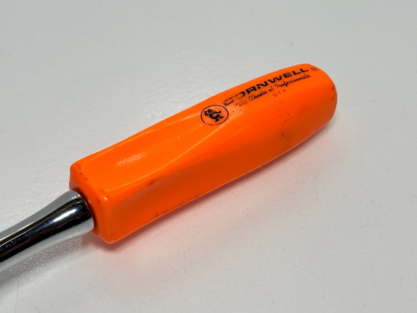 Cornwell Tools USA JRF36 3/8″ Drive Stubby ORANGE Hard Handle Flex Head Ratchet
