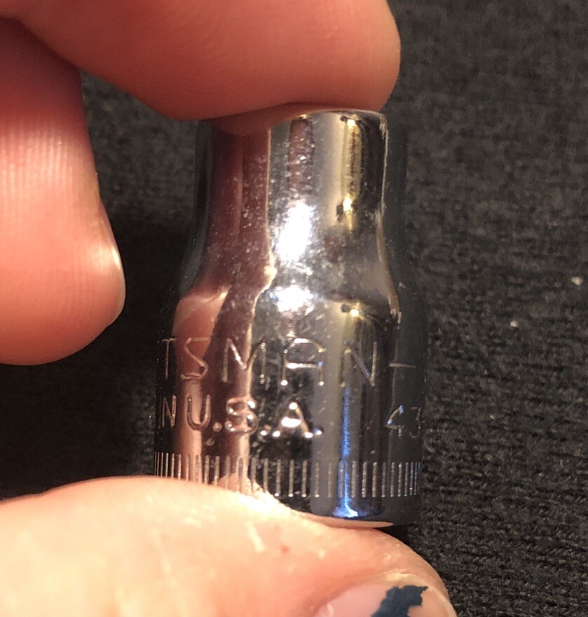 Vintage Craftsman 9mm Shallow Socket 3/8” Drive 6 Pt -V- 43541 USA 🇺🇸 NOS!