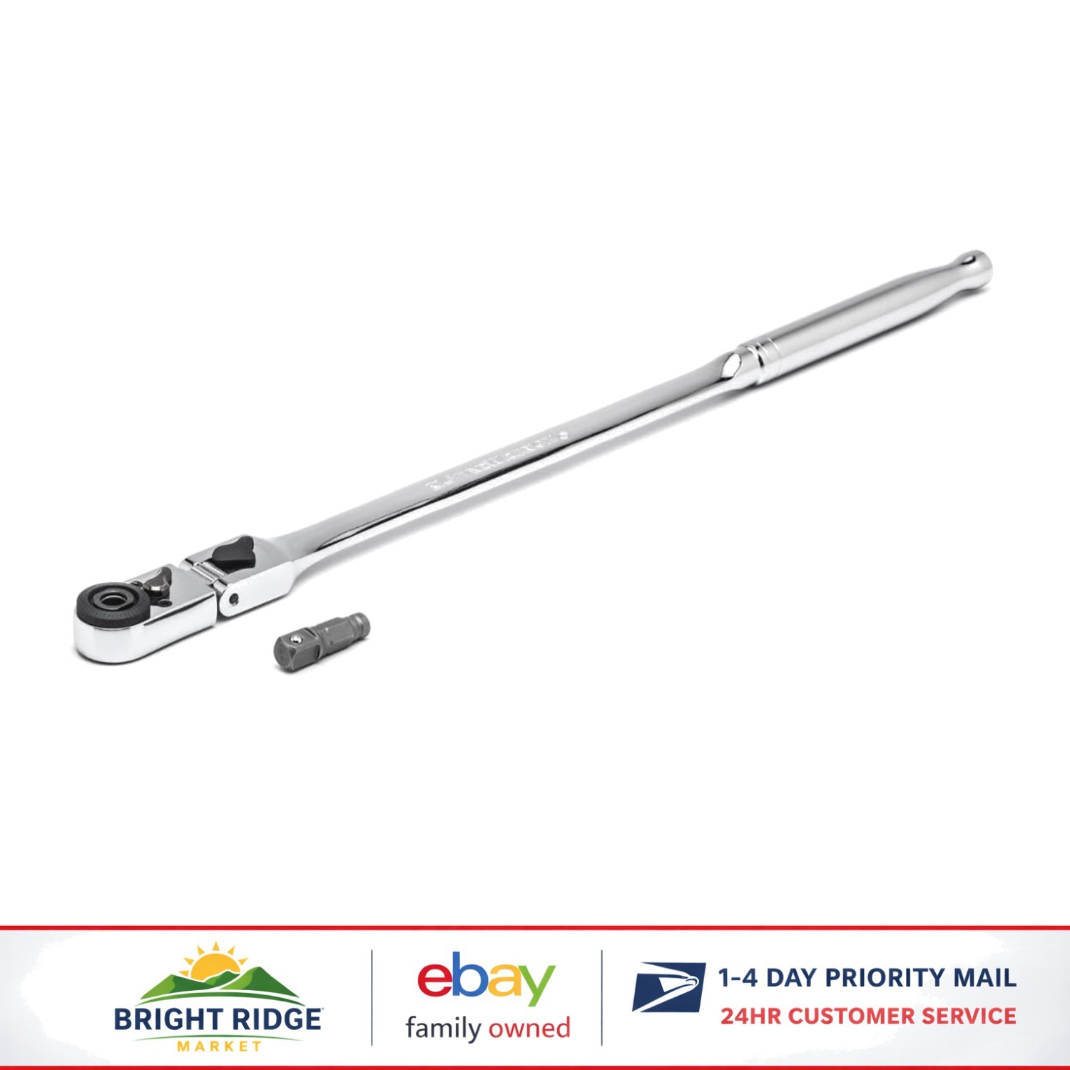 Lightweight 0.46 lbs Ratchet with Alloy Steel Construction and Polished Finish
