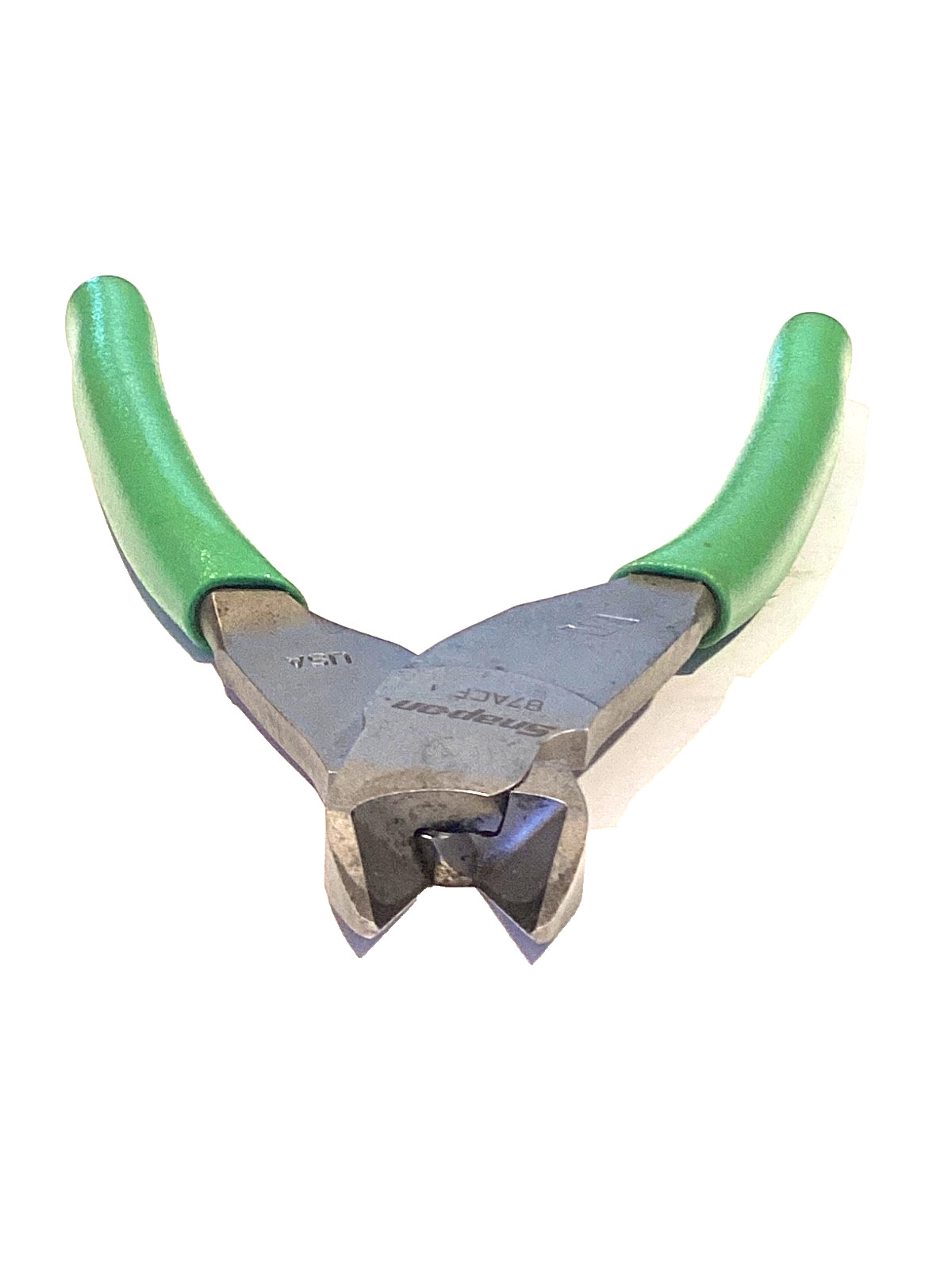 Snap on Tools 7” GREEN Soft Grip Vector Edge Diagonal Cutter Pliers 87ACF NICE