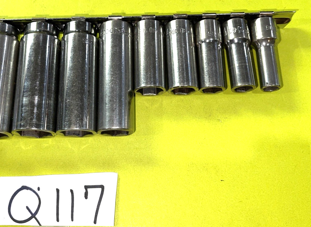 MATCO TOOLS 12 PIECE 3/8 DRIVE SAE. DEEP 6 POINT SOCKET SET 5/16 THROUGH 1 INCH