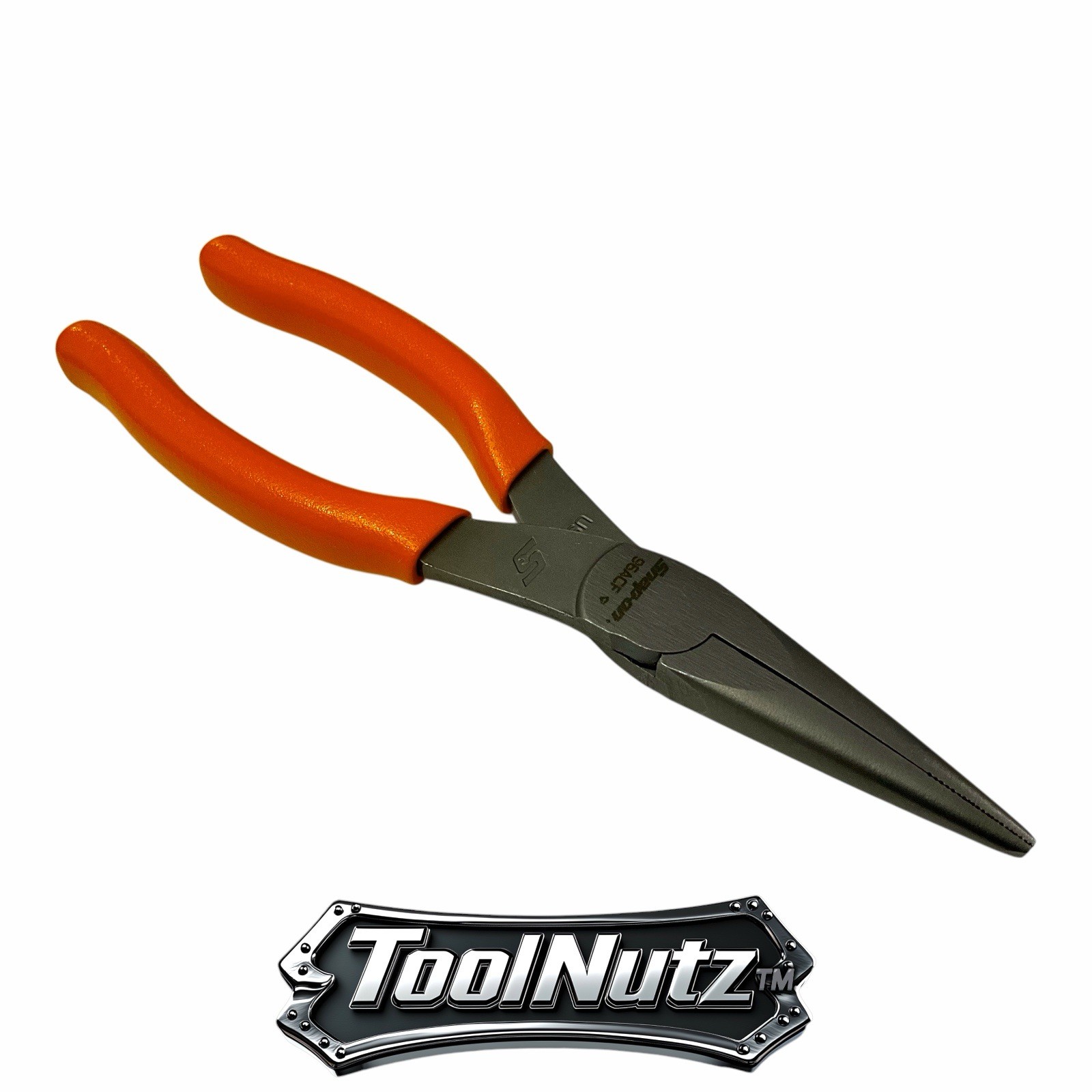 Snap-on Tools NEW 96ACFO 8in ORANGE Soft Grip Rounded Jaw Needle Nose Pliers USA