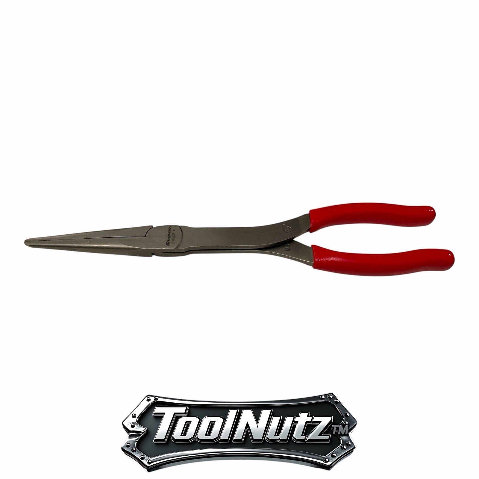 Snap-on Tools NEW 911ACF 11″in. RED Soft Grip Rounded Jaw Needle Nose Pliers USA