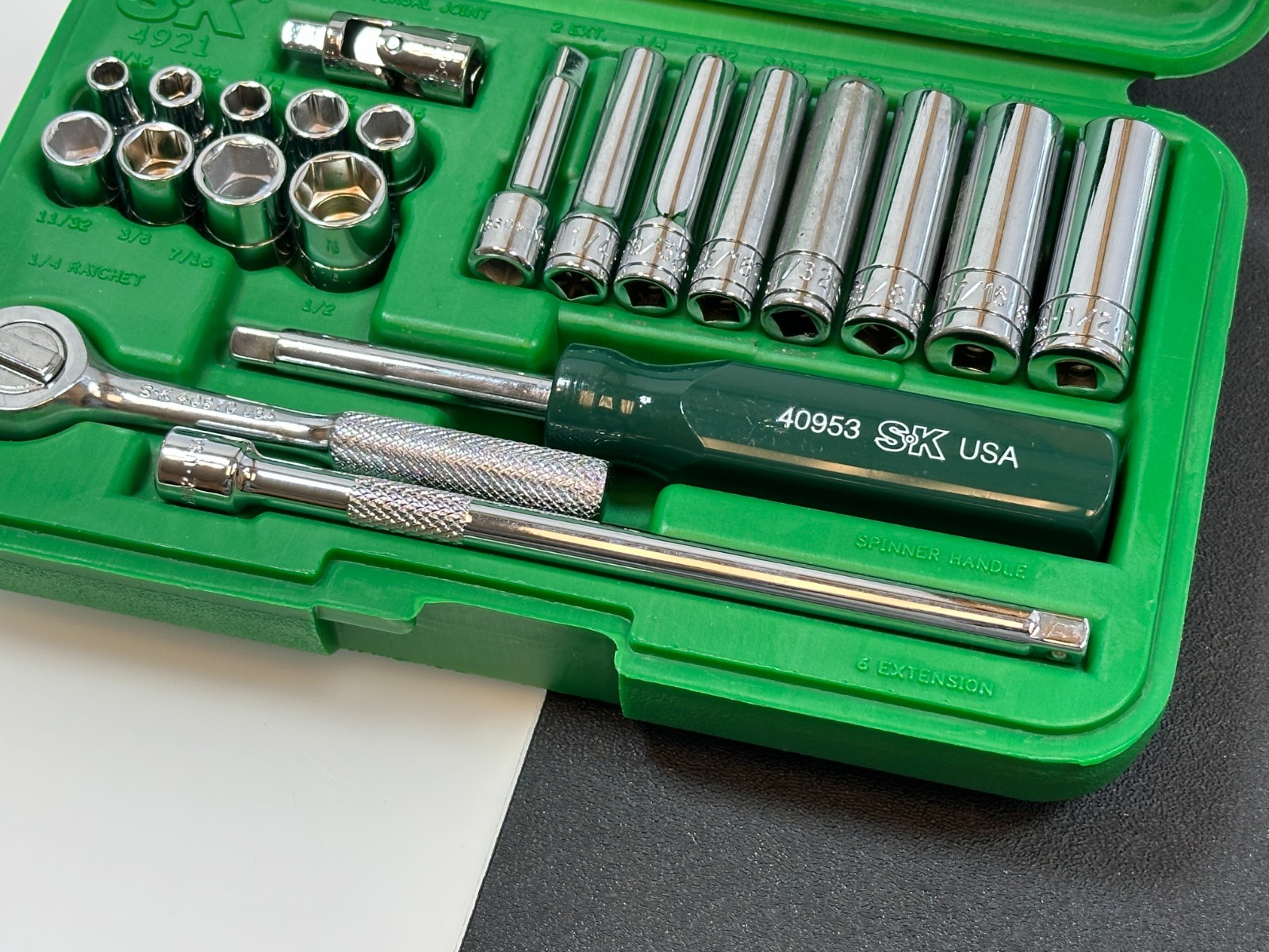 🇺🇸 NEW SK Tools USA 21pc 1/4” Drive SAE 3/16-1/2″ Socket Driver Service Set