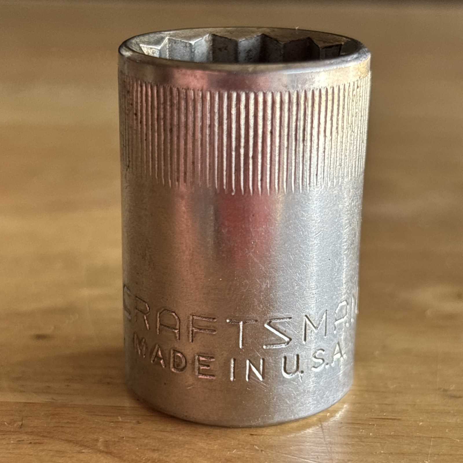 Craftsman 19mm Shallow Socket 1/2″ Drive 12 Point Top Knurl VV Series 44238 USA