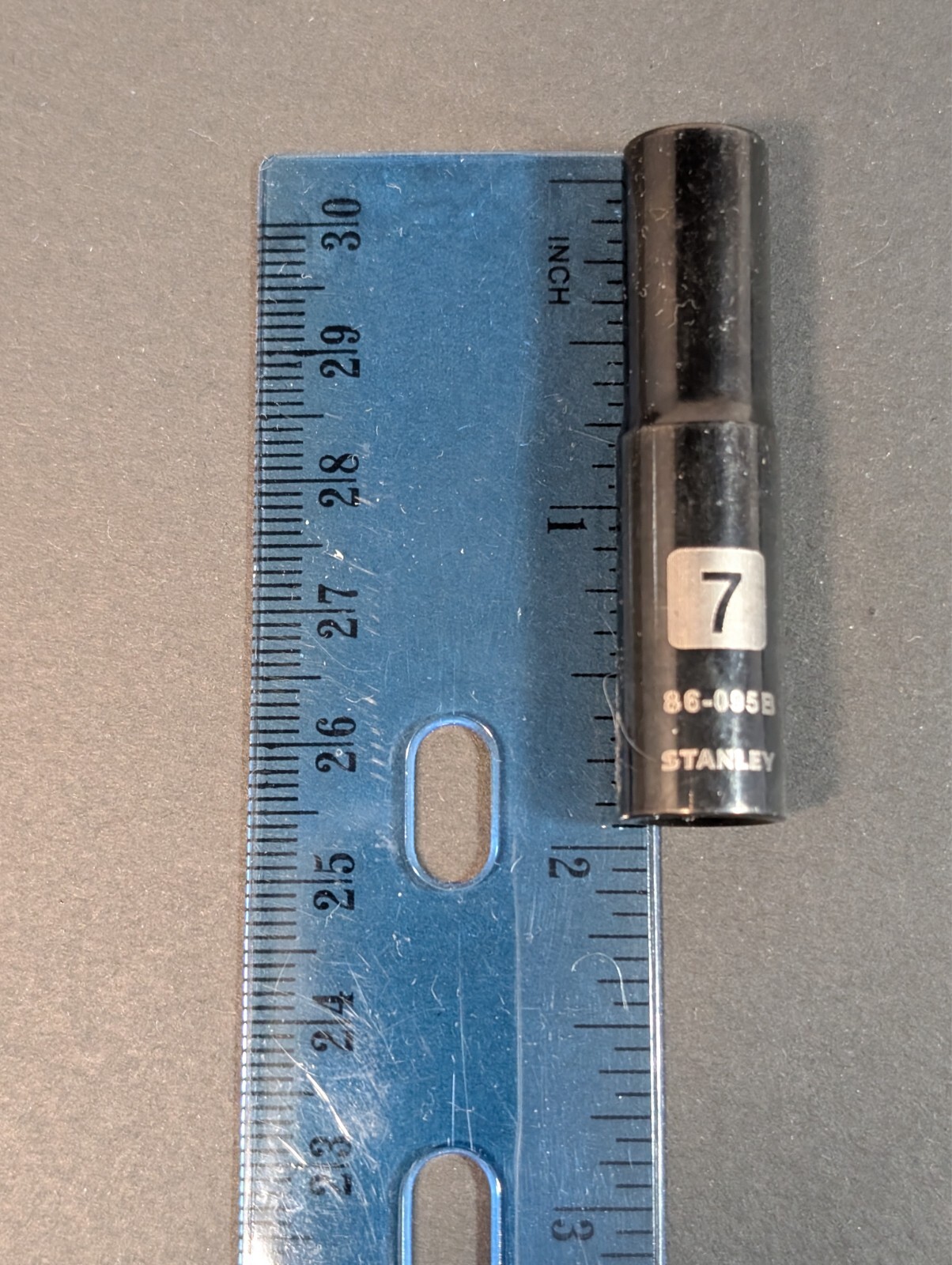1x Stanley Deep Socket 7mm – 1/4″ Drive – 86-095 B – Black Chrome 6 point Socket