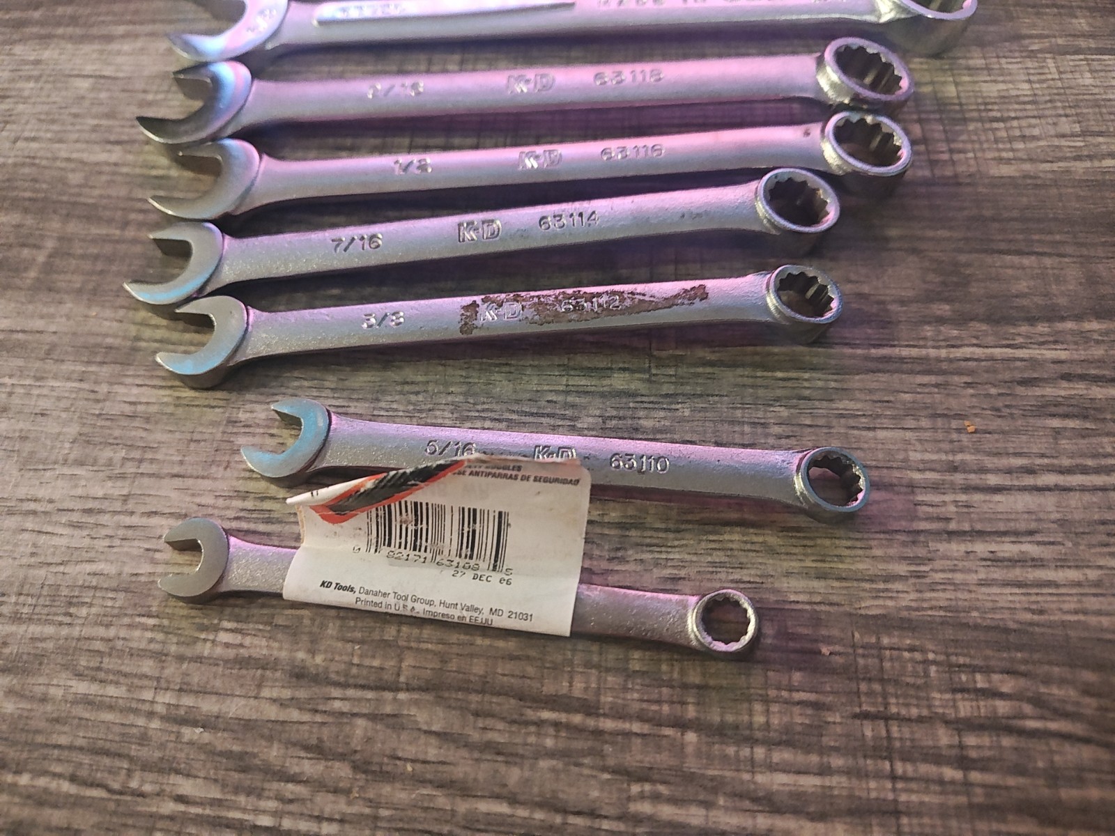 K-D Tools 11pc Combination Wrench Set 1/4″-7/8″new Old Stock Made In USA Read