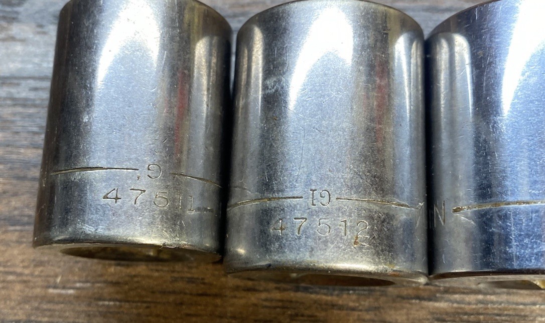 Vintage Craftsman USA 1/2” Drive 12 Pt Socket Set 47511-47517 w/ Extension