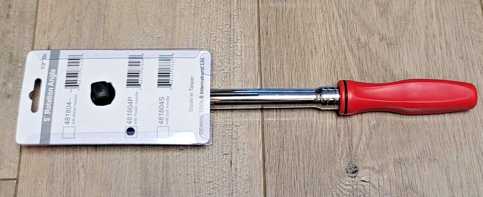 Genius Tools 1/2″ dr Long Handle Rotor Head Ratchet w/Ergo Grip #481804P