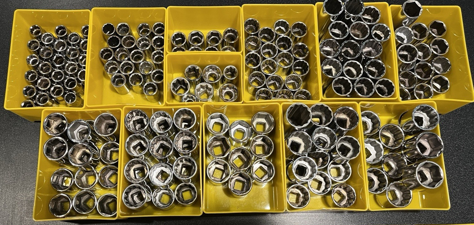 Craftsman Made in USA 296 Socket Lot – 3/8 Drive Metric SAE Cleaned Resale Ready