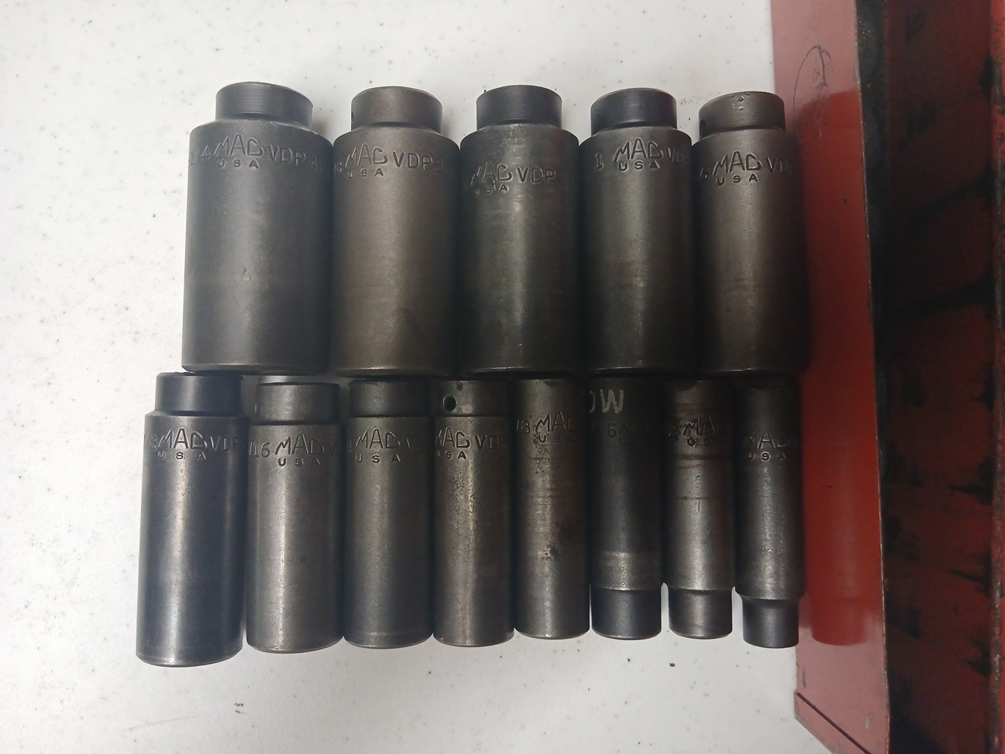 MAC TOOLS 13 PC 1/2 DRIVE SAE DEEP IMPACT 6 PT SOCKET SET 7/16 – 1-1/4