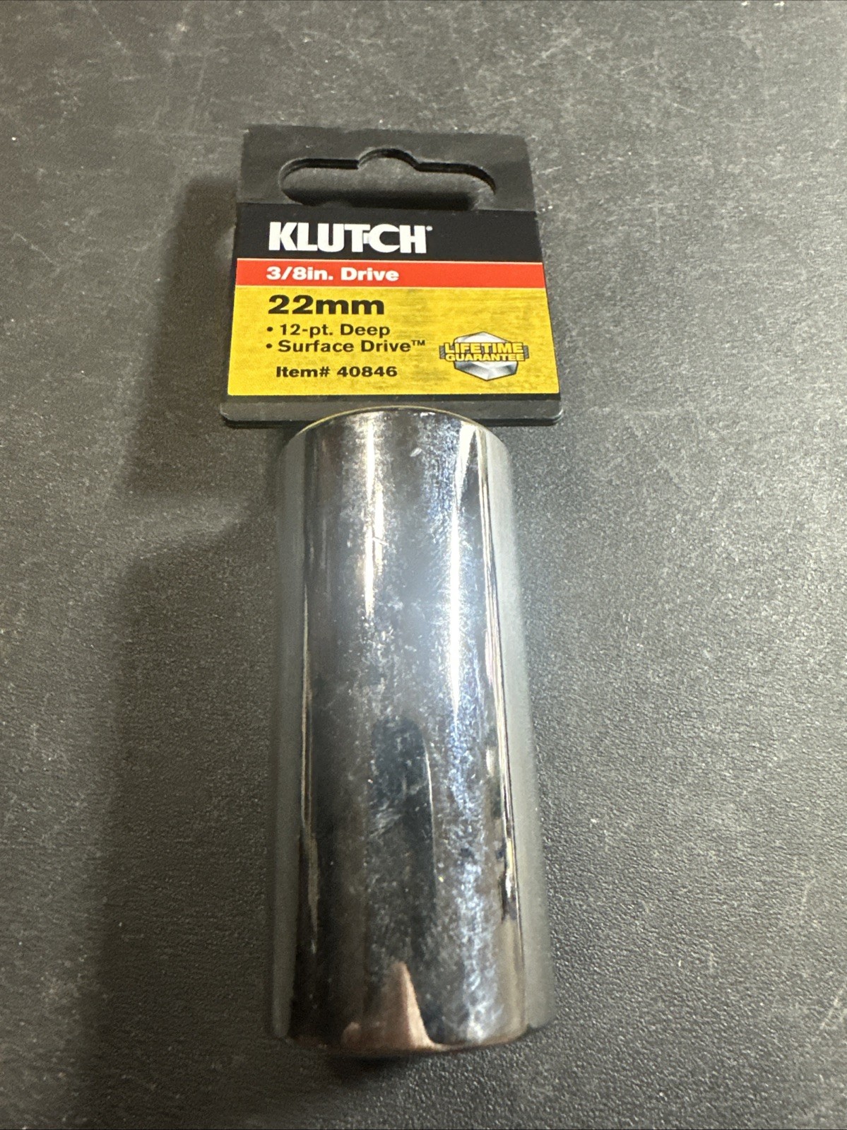 New Klutch 3/8 Drive 12pt Deep 22mm Metric Socket