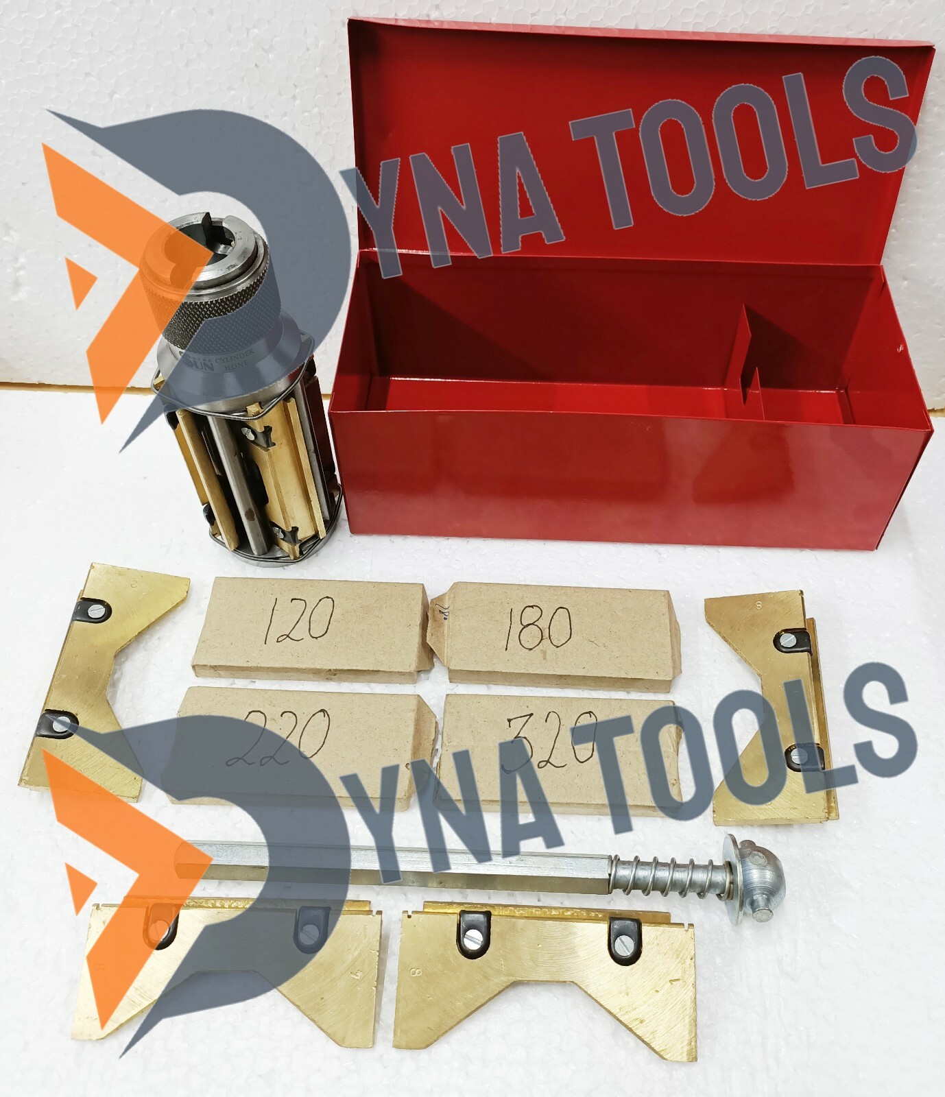 CYLINDER ENGINE HONE KIT- 2-1/2″ to 5-1/2″ Honing Machine + 4 Grit Stones Combo#